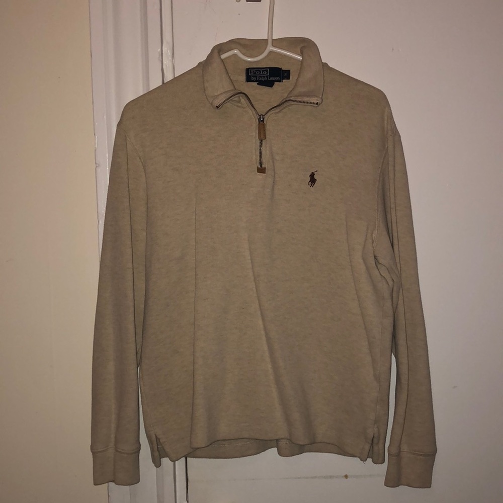 Beige Polo Half Zip